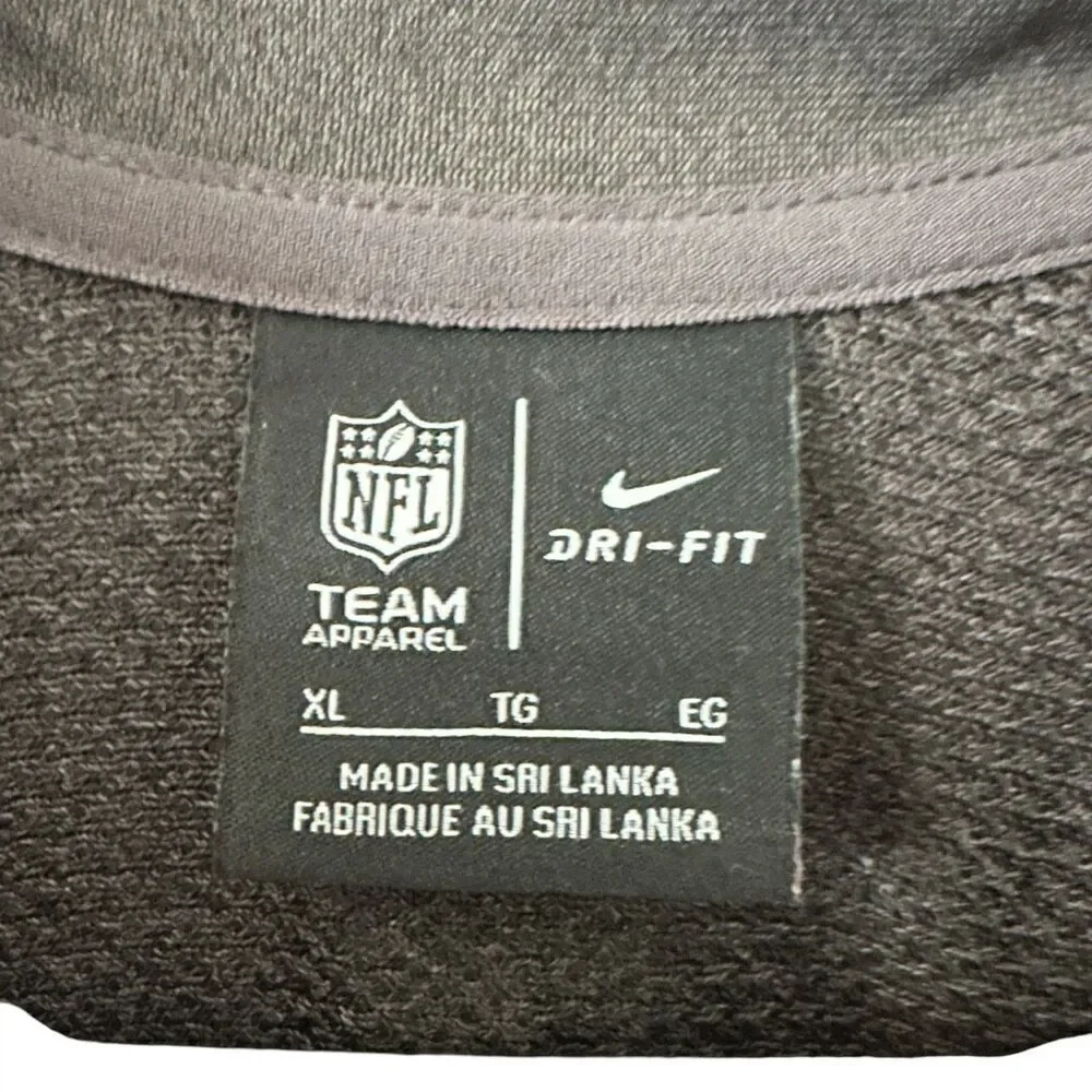 NFL Superbowl LIII (2019)‎ Nike Dri-Fit 1/4 Zip Grey Pullover Running Shirt XL